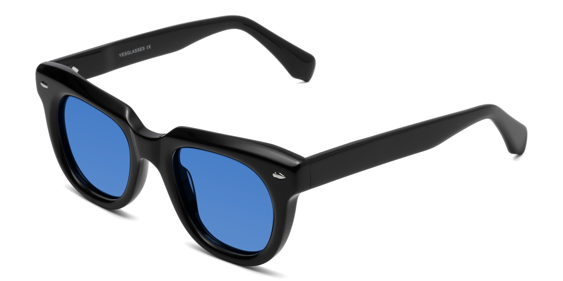 Angle of Davis in Black with Blue Tinted Lenses