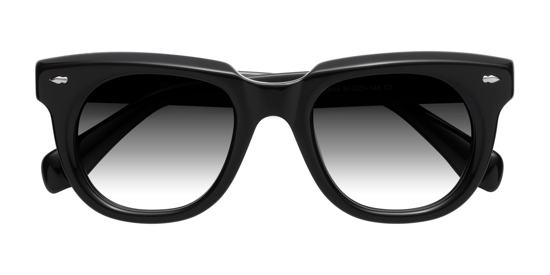 Folded Front of Davis in Black with Gray Gradient Lenses