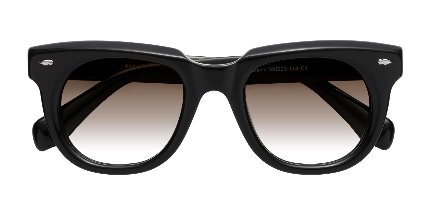 Folded Front of Davis in Black with Brown Gradient Lenses