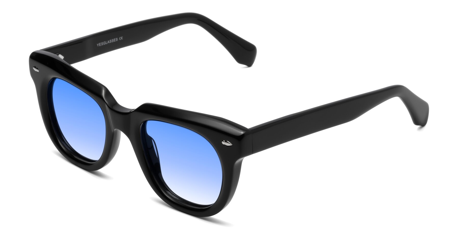 Angle of Davis in Black with Blue Gradient Lenses