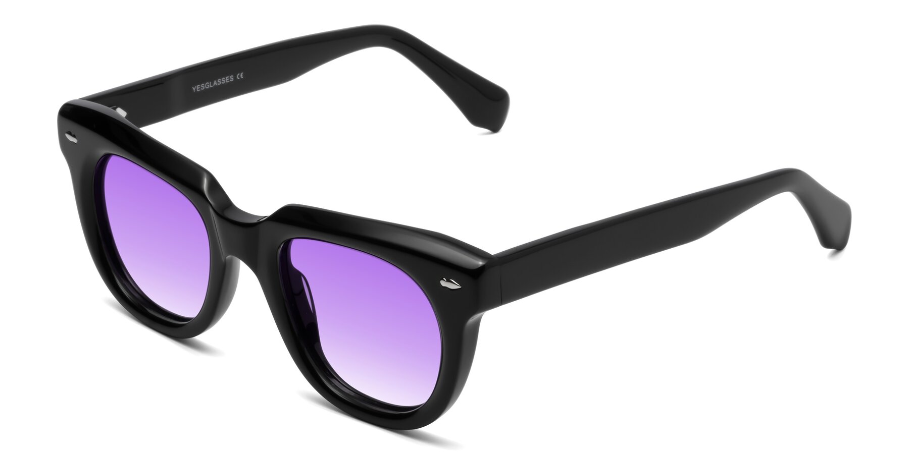 Angle of Davis in Black with Purple Gradient Lenses