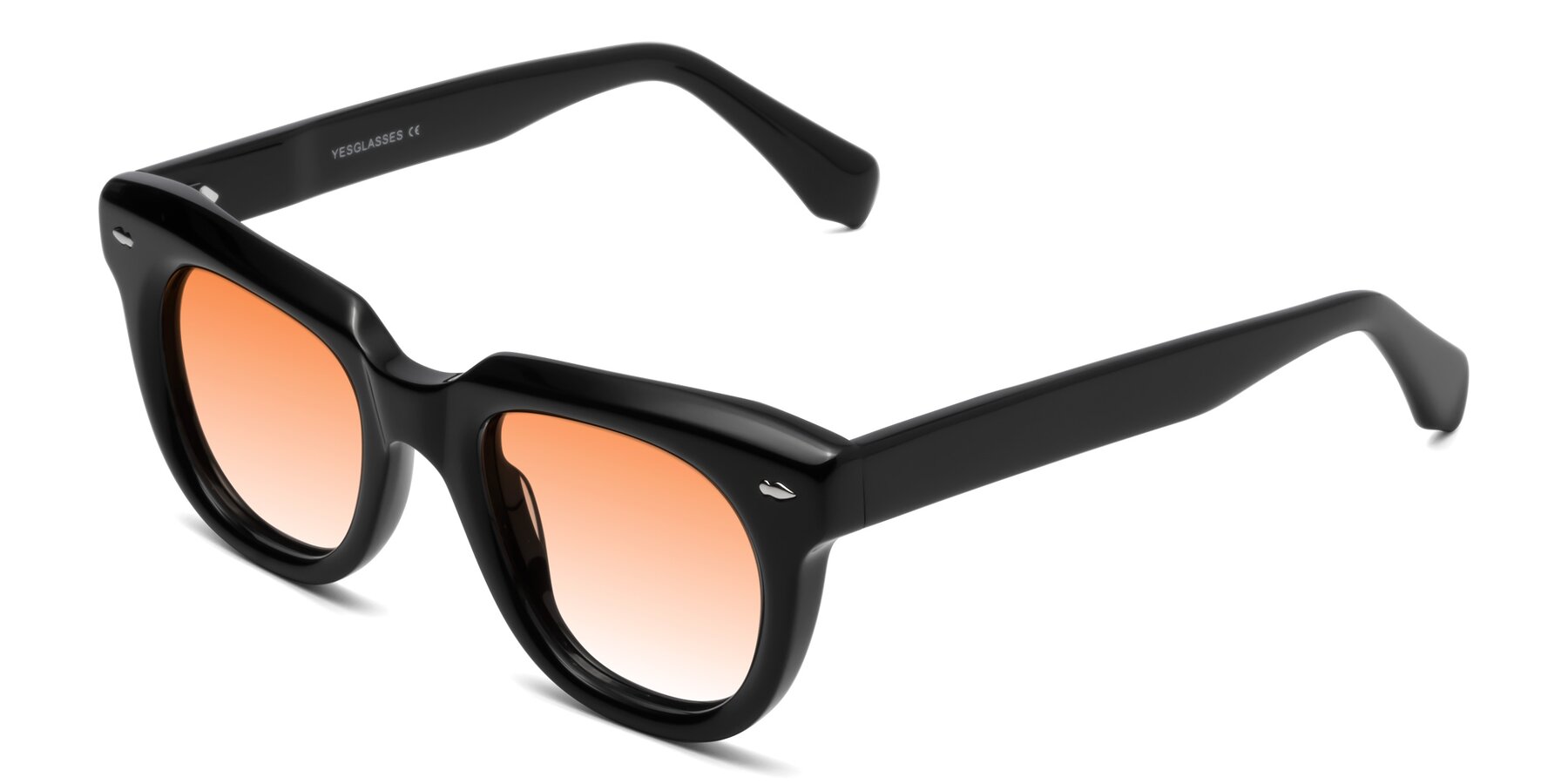 Angle of Davis in Black with Orange Gradient Lenses