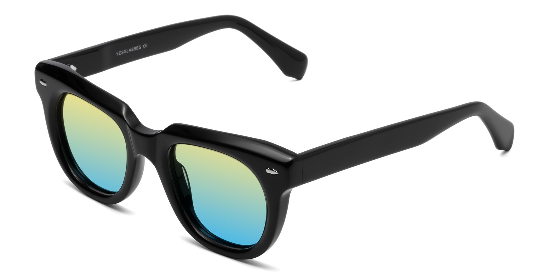 Angle of Davis in Black with Yellow / Blue Gradient Lenses