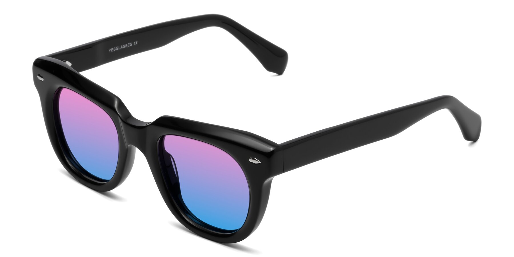 Angle of Davis in Black with Pink / Blue Gradient Lenses