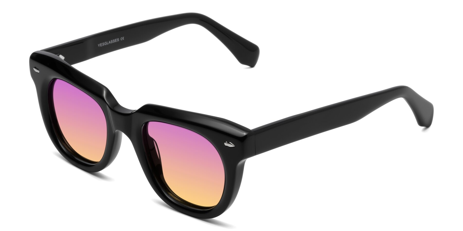 Angle of Davis in Black with Purple / Yellow Gradient Lenses