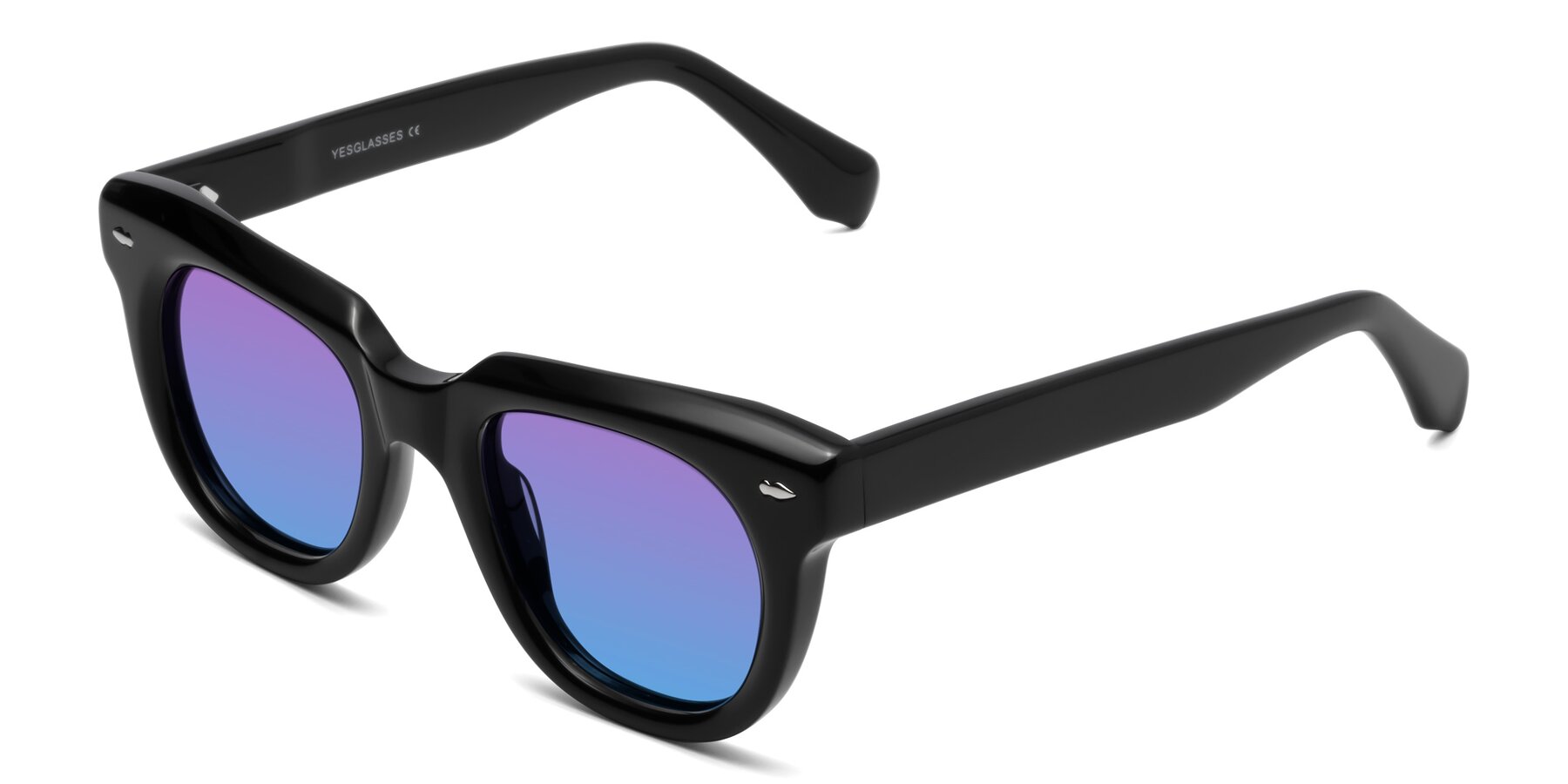 Angle of Davis in Black with Purple / Blue Gradient Lenses