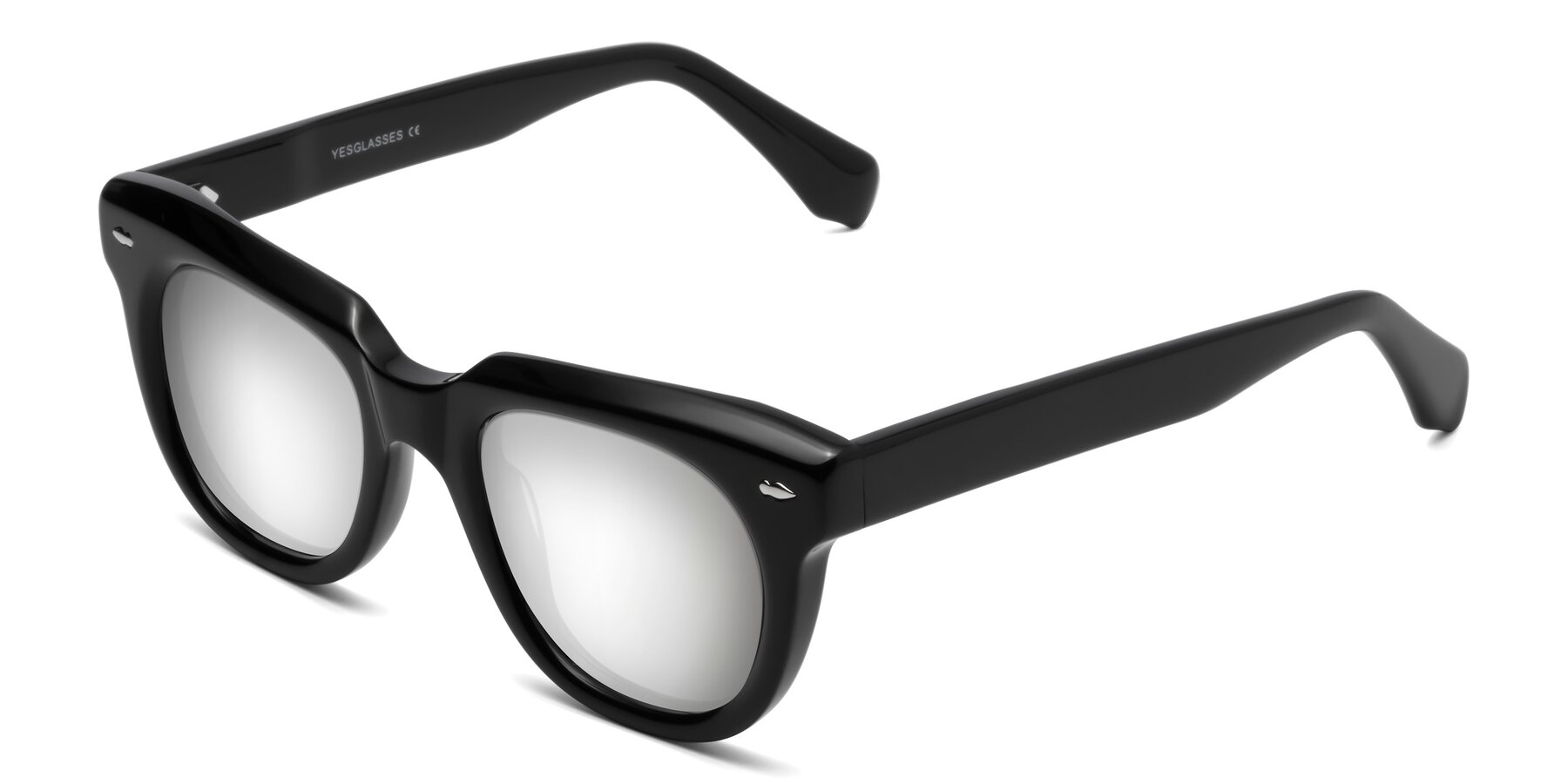 Angle of Davis in Black with Silver Mirrored Lenses