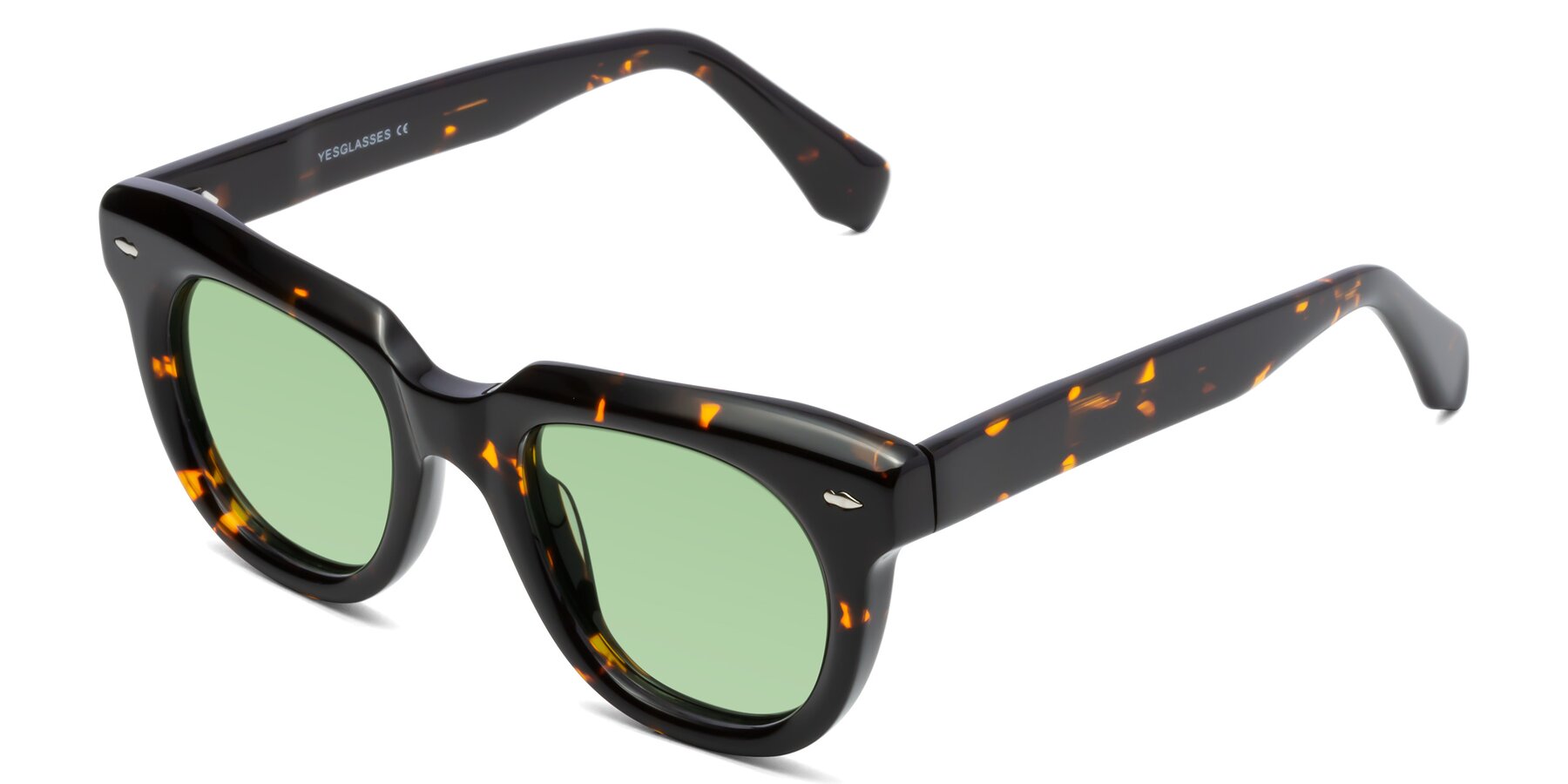 Angle of Davis in Tortoise with Medium Green Tinted Lenses