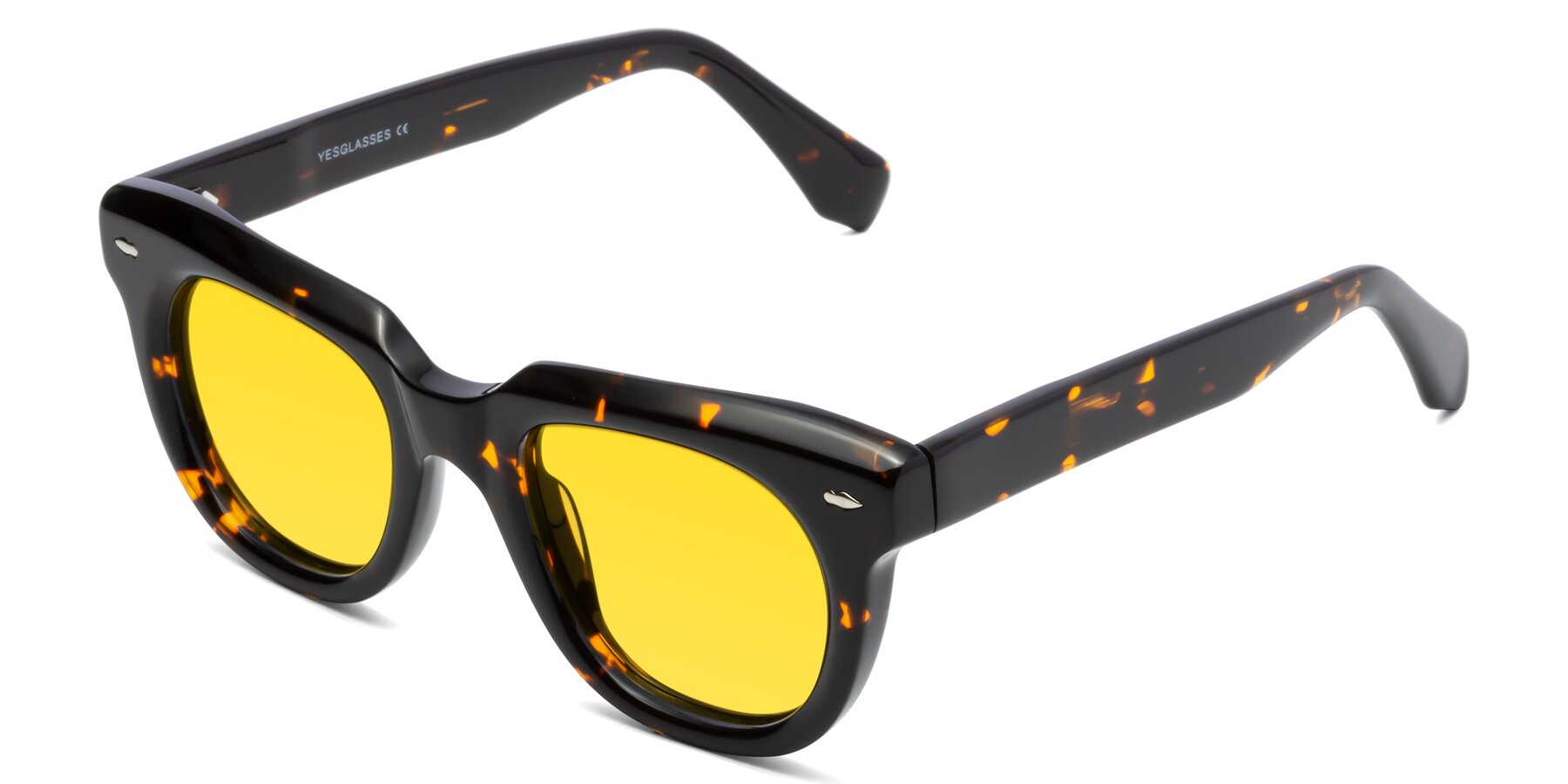 Angle of Davis in Tortoise with Yellow Tinted Lenses