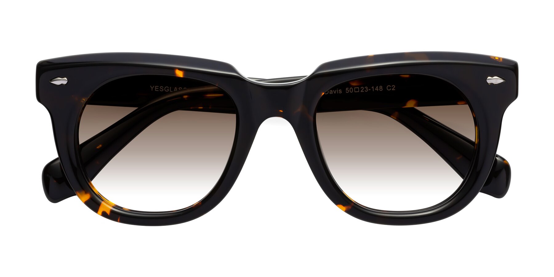 Folded Front of Davis in Tortoise with Brown Gradient Lenses