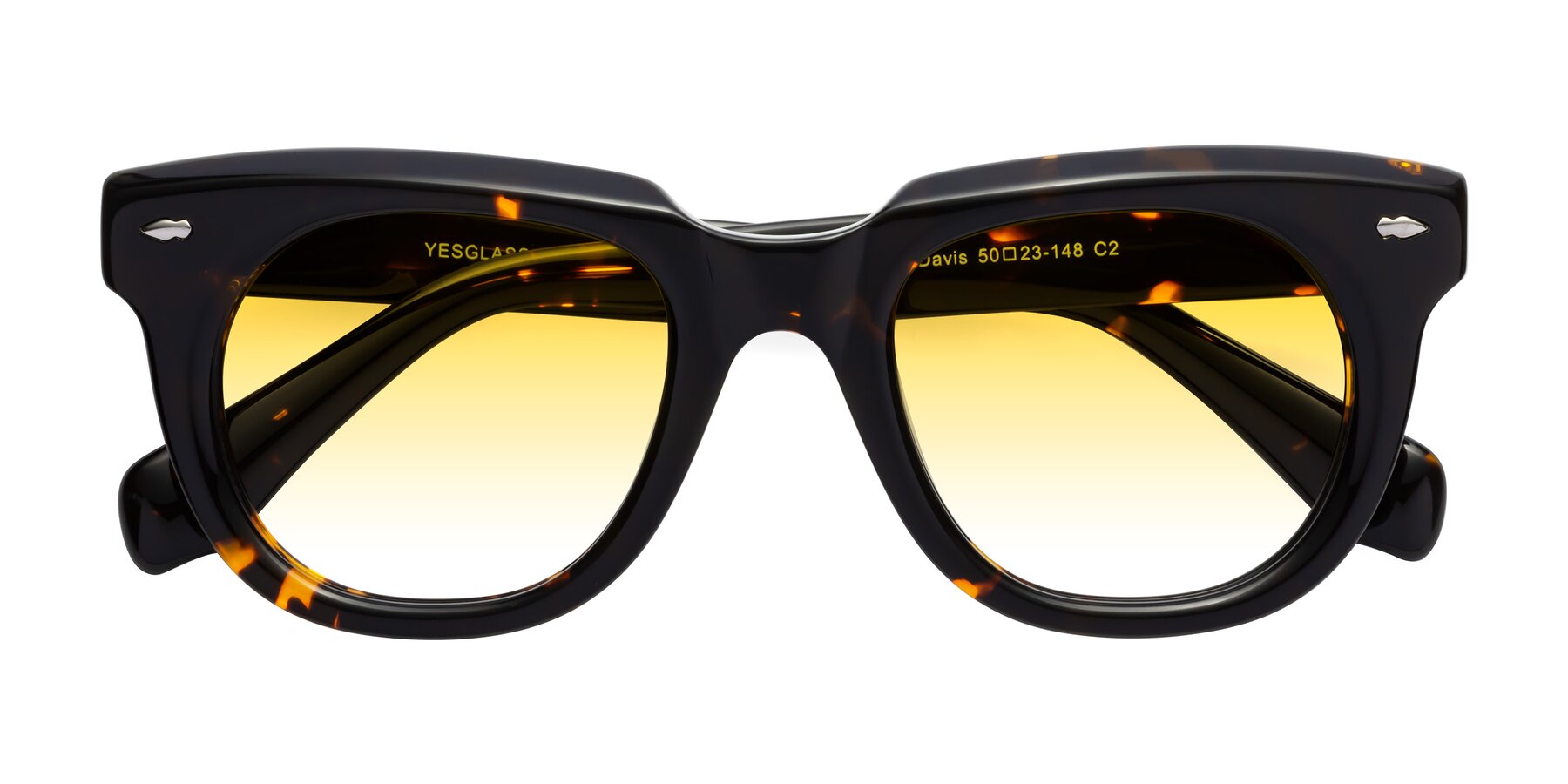 Folded Front of Davis in Tortoise with Yellow Gradient Lenses