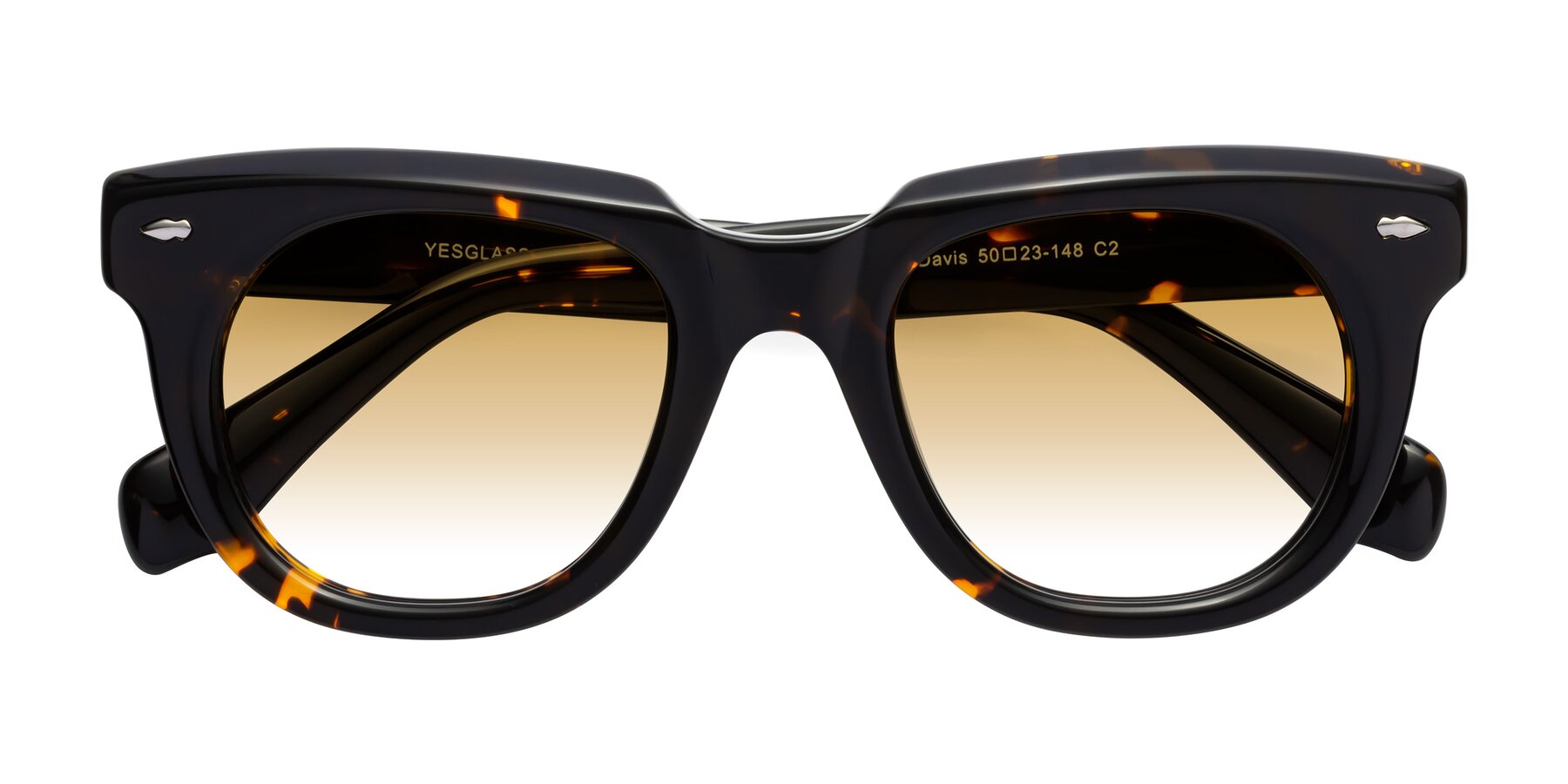 Folded Front of Davis in Tortoise with Champagne Gradient Lenses