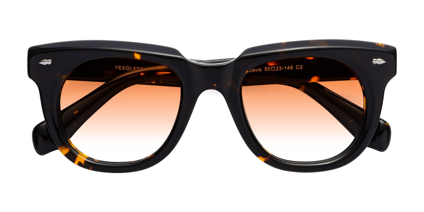 Folded Front of Davis in Tortoise with Orange Gradient Lenses