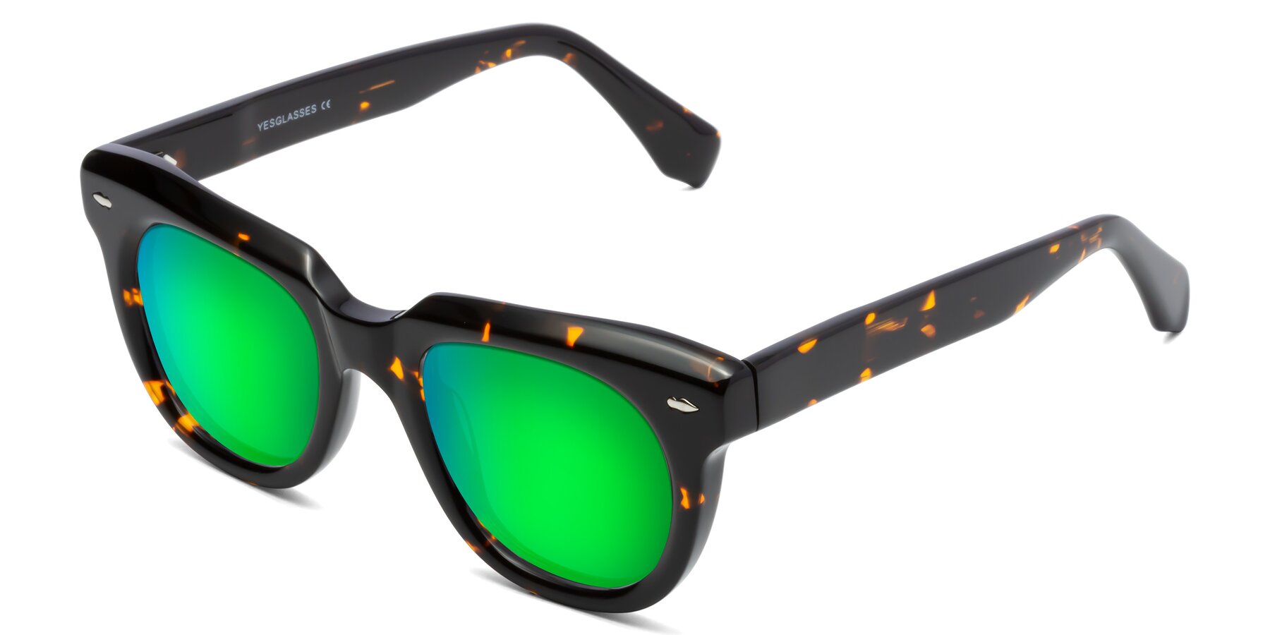 Angle of Davis in Tortoise with Green Mirrored Lenses