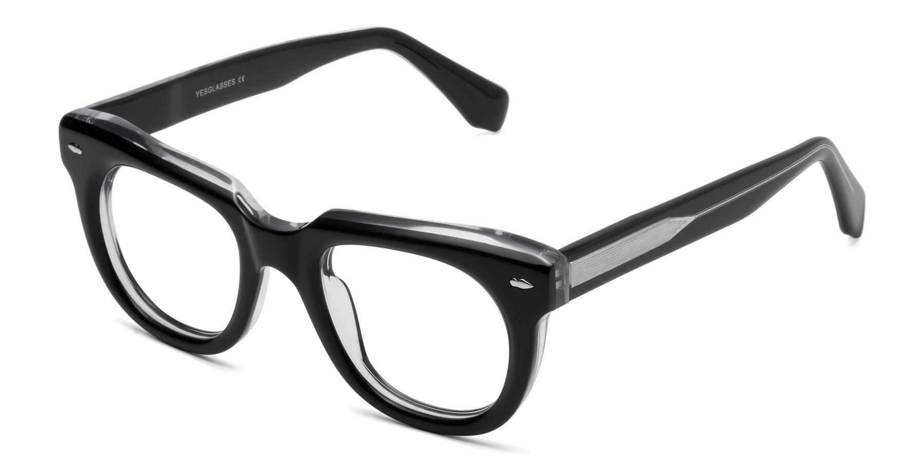 Angle of Davis in Black-Clear with Clear Reading Eyeglass Lenses