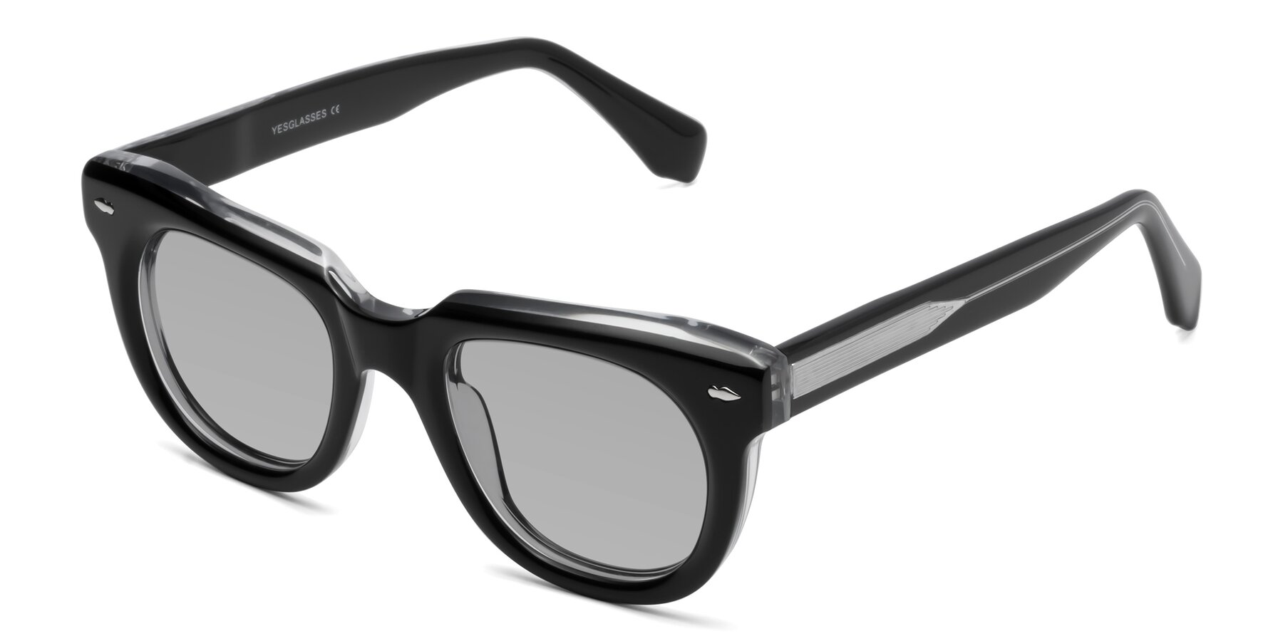 Angle of Davis in Black-Clear with Light Gray Tinted Lenses