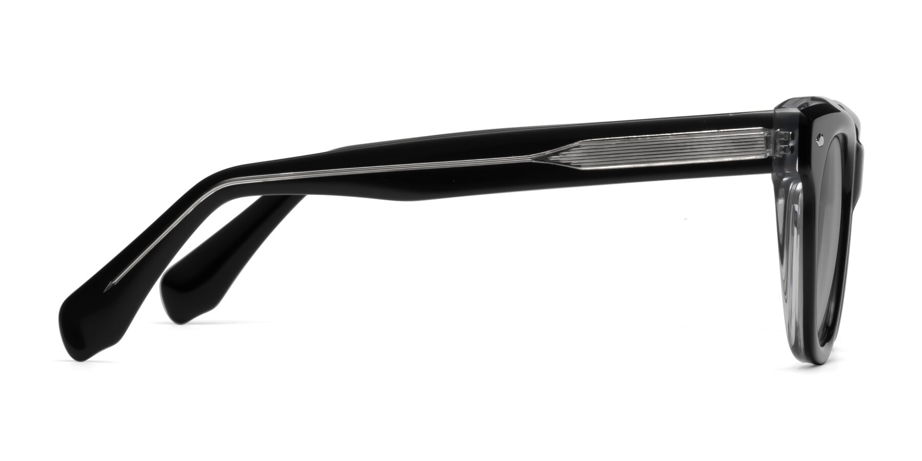 Side of Davis in Black-Clear with Light Gray Tinted Lenses