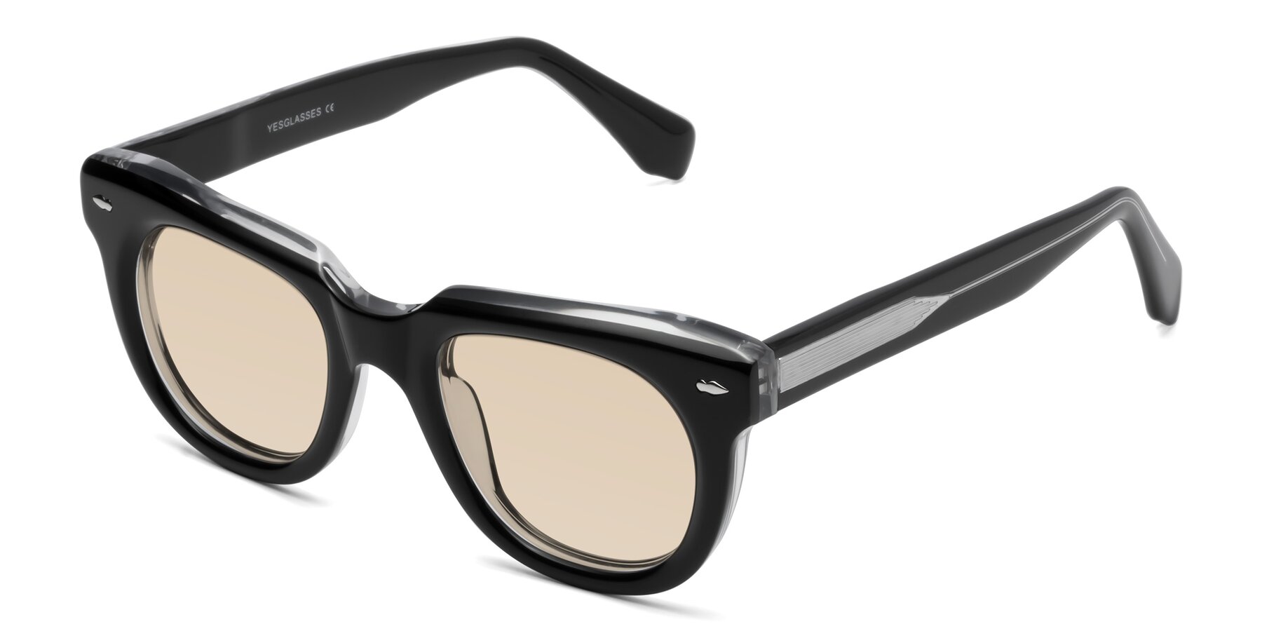 Angle of Davis in Black-Clear with Light Brown Tinted Lenses