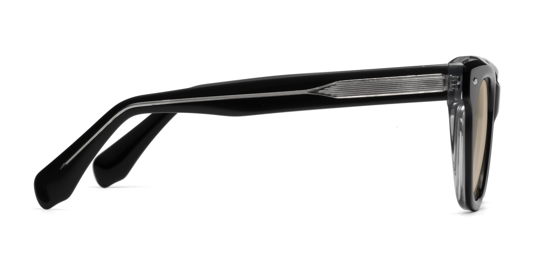 Side of Davis in Black-Clear with Light Brown Tinted Lenses