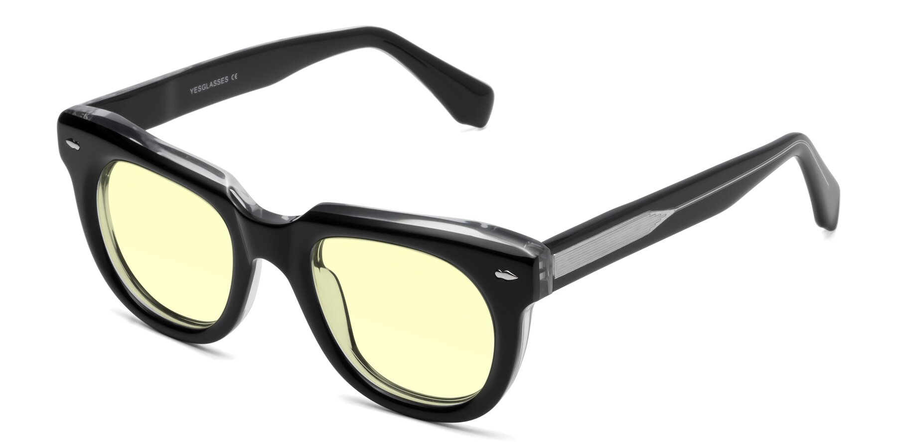 Angle of Davis in Black-Clear with Light Yellow Tinted Lenses