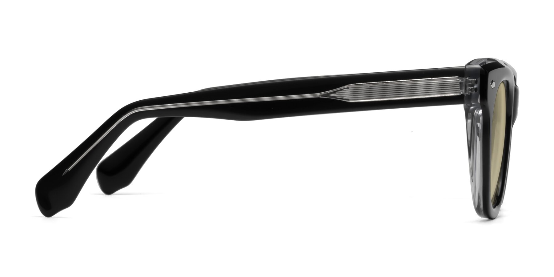 Side of Davis in Black-Clear with Light Champagne Tinted Lenses