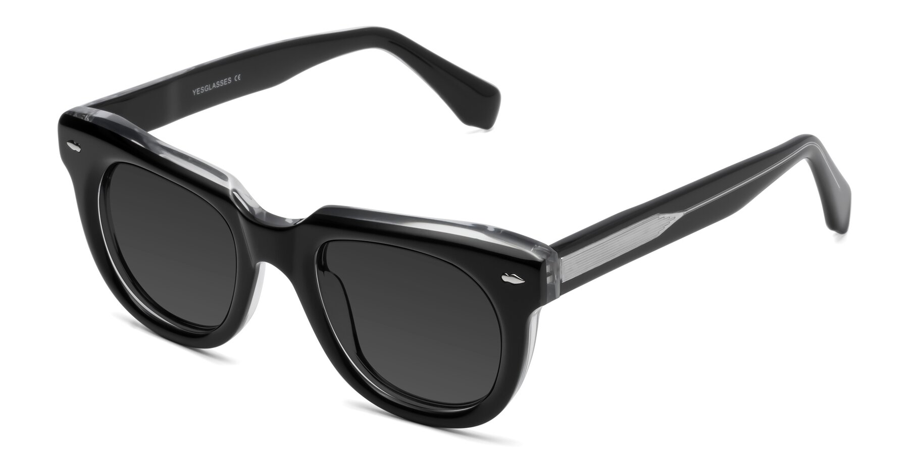 Angle of Davis in Black-Clear with Gray Tinted Lenses