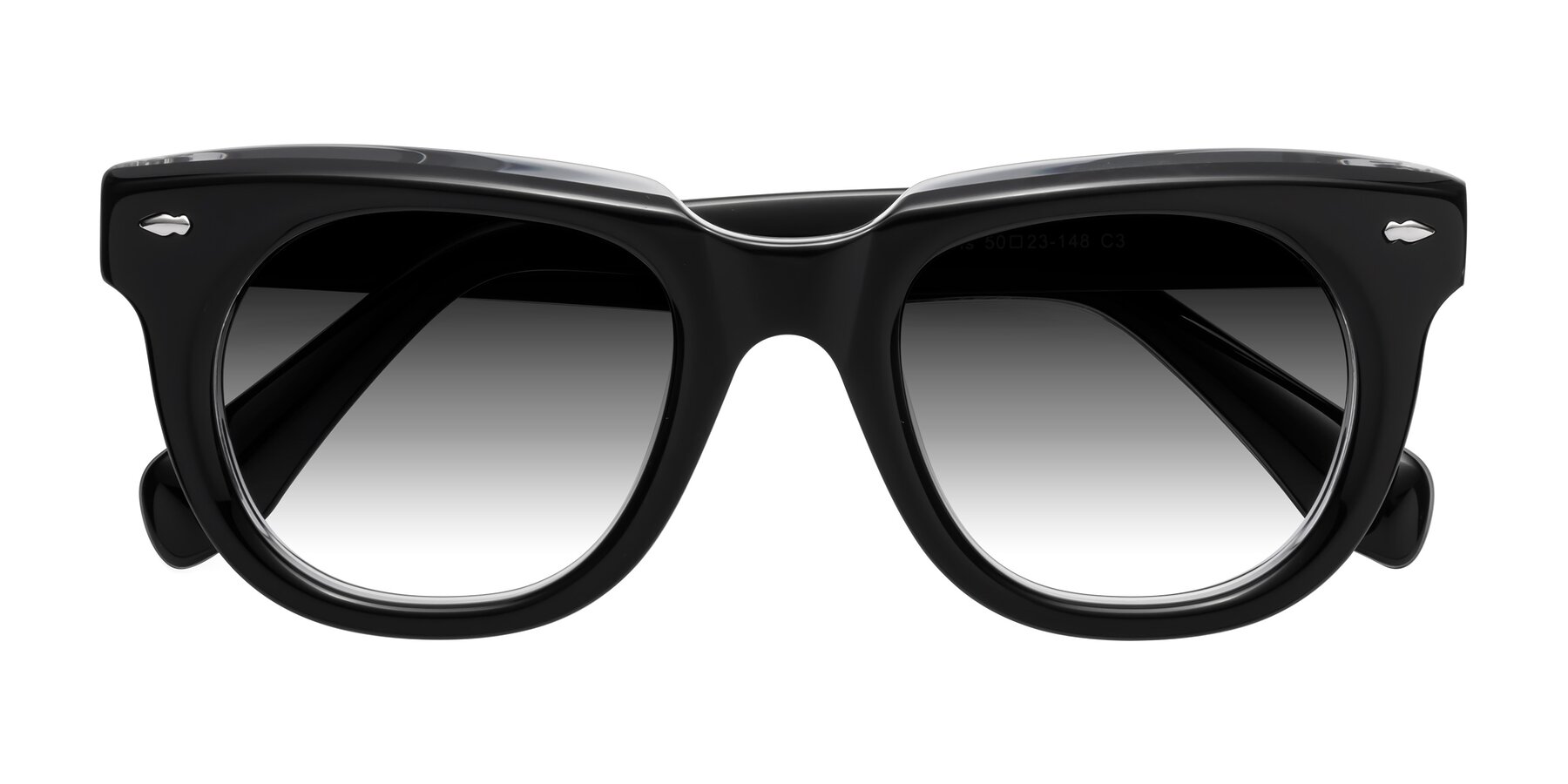 Folded Front of Davis in Black-Clear with Gray Gradient Lenses