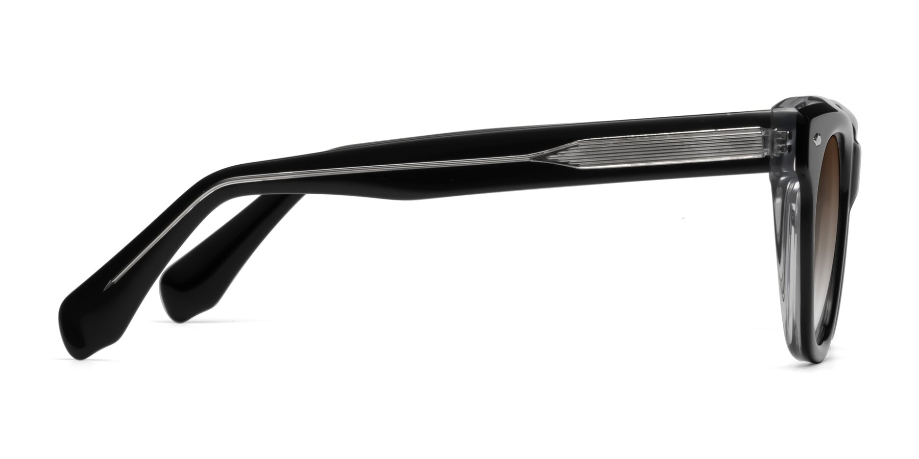 Side of Davis in Black-Clear with Brown Gradient Lenses