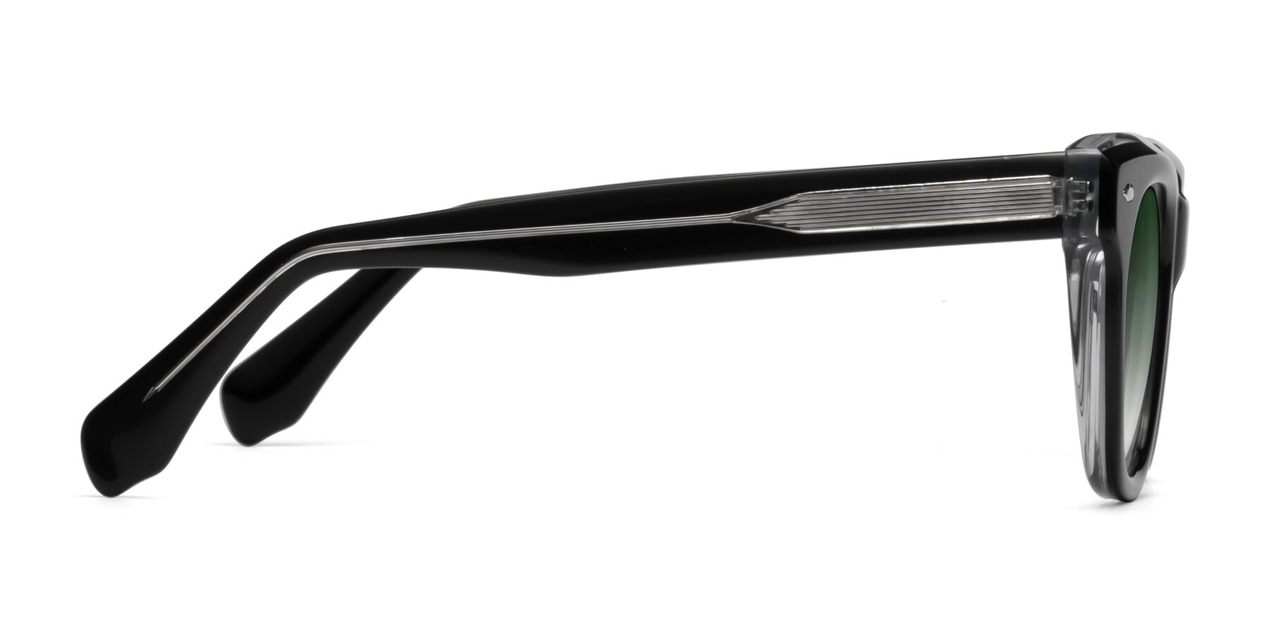 Side of Davis in Black-Clear with Green Gradient Lenses