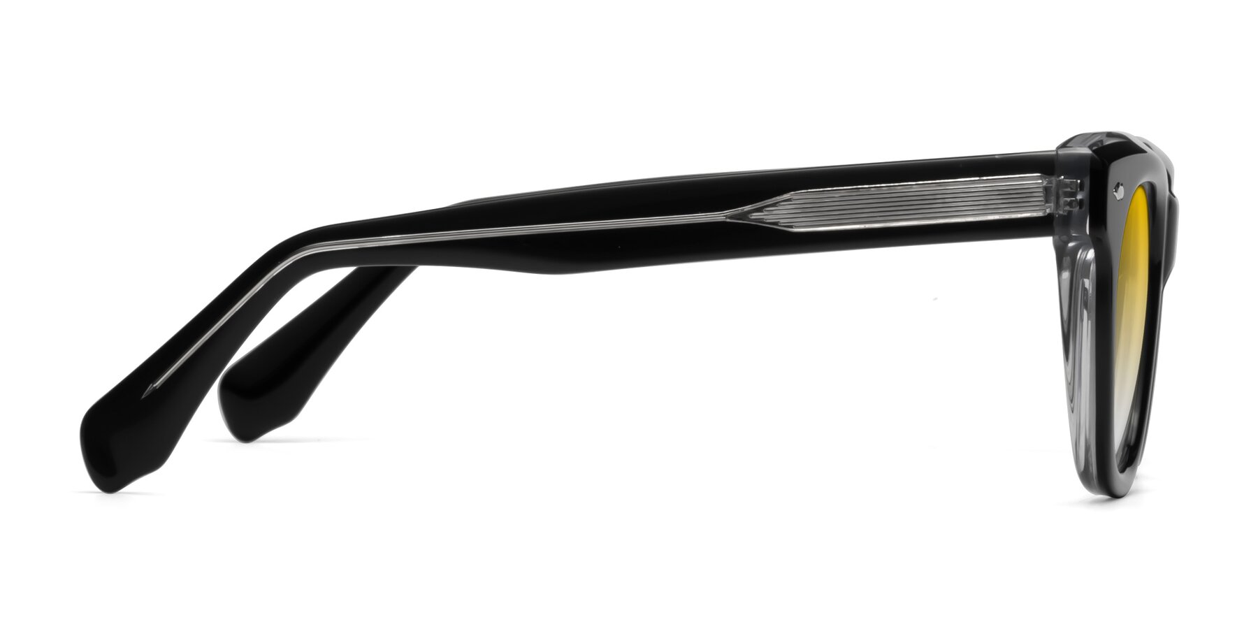 Side of Davis in Black-Clear with Yellow Gradient Lenses