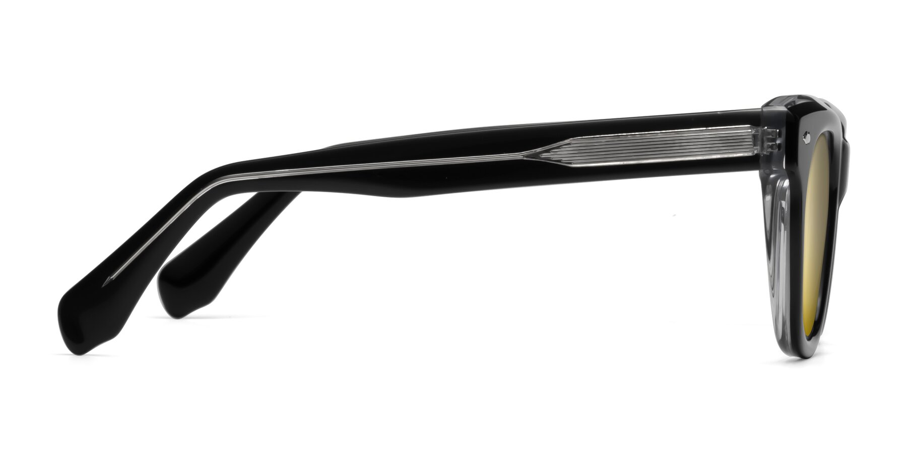 Side of Davis in Black-Clear with Gold Mirrored Lenses