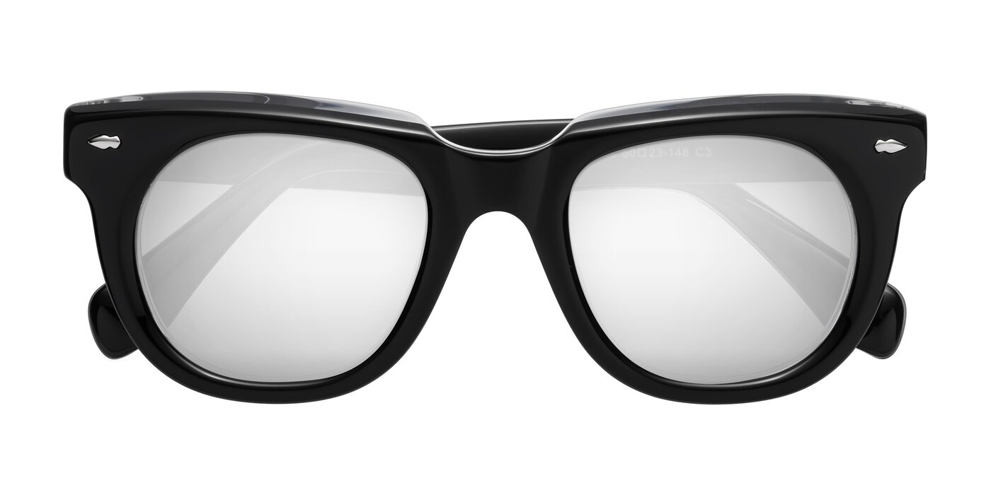 Davis - Black / Clear Flash Mirrored Sunglasses