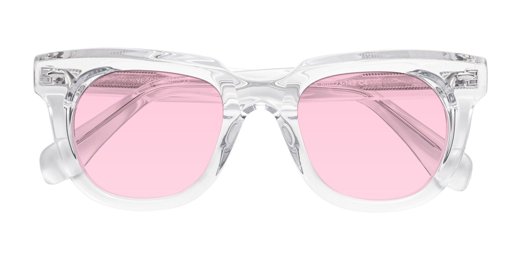 Folded Front of Davis in Clear with Light Pink Tinted Lenses