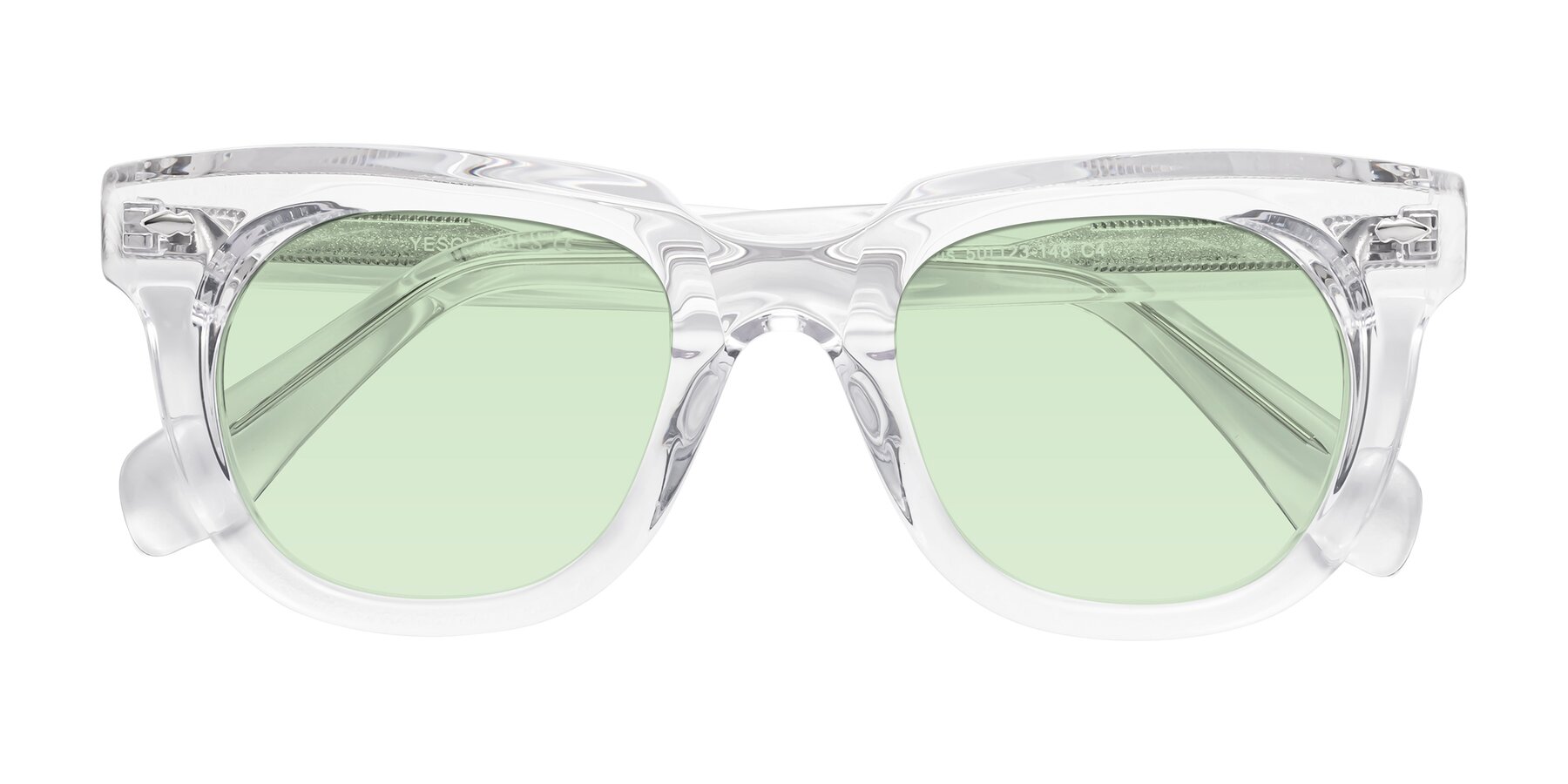 Folded Front of Davis in Clear with Light Green Tinted Lenses