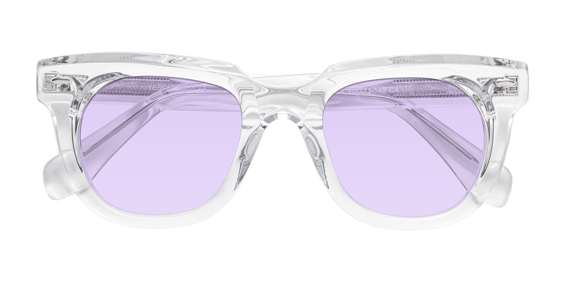 Folded Front of Davis in Clear with Light Purple Tinted Lenses