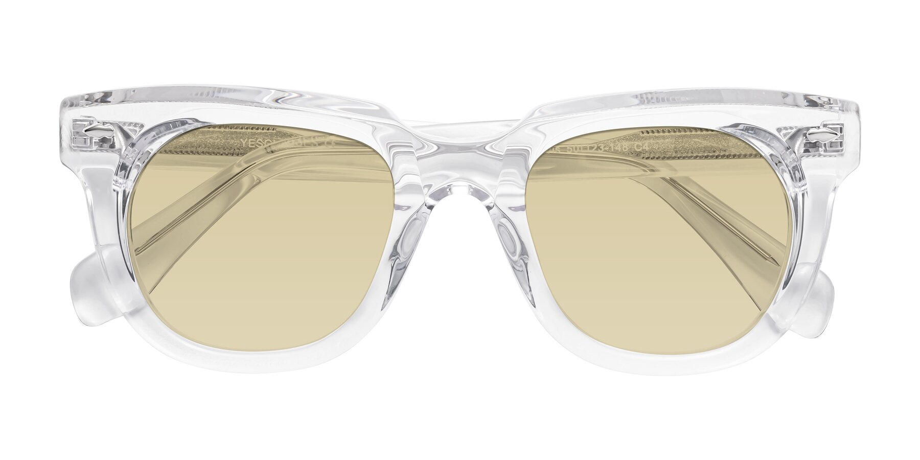 Folded Front of Davis in Clear with Light Champagne Tinted Lenses