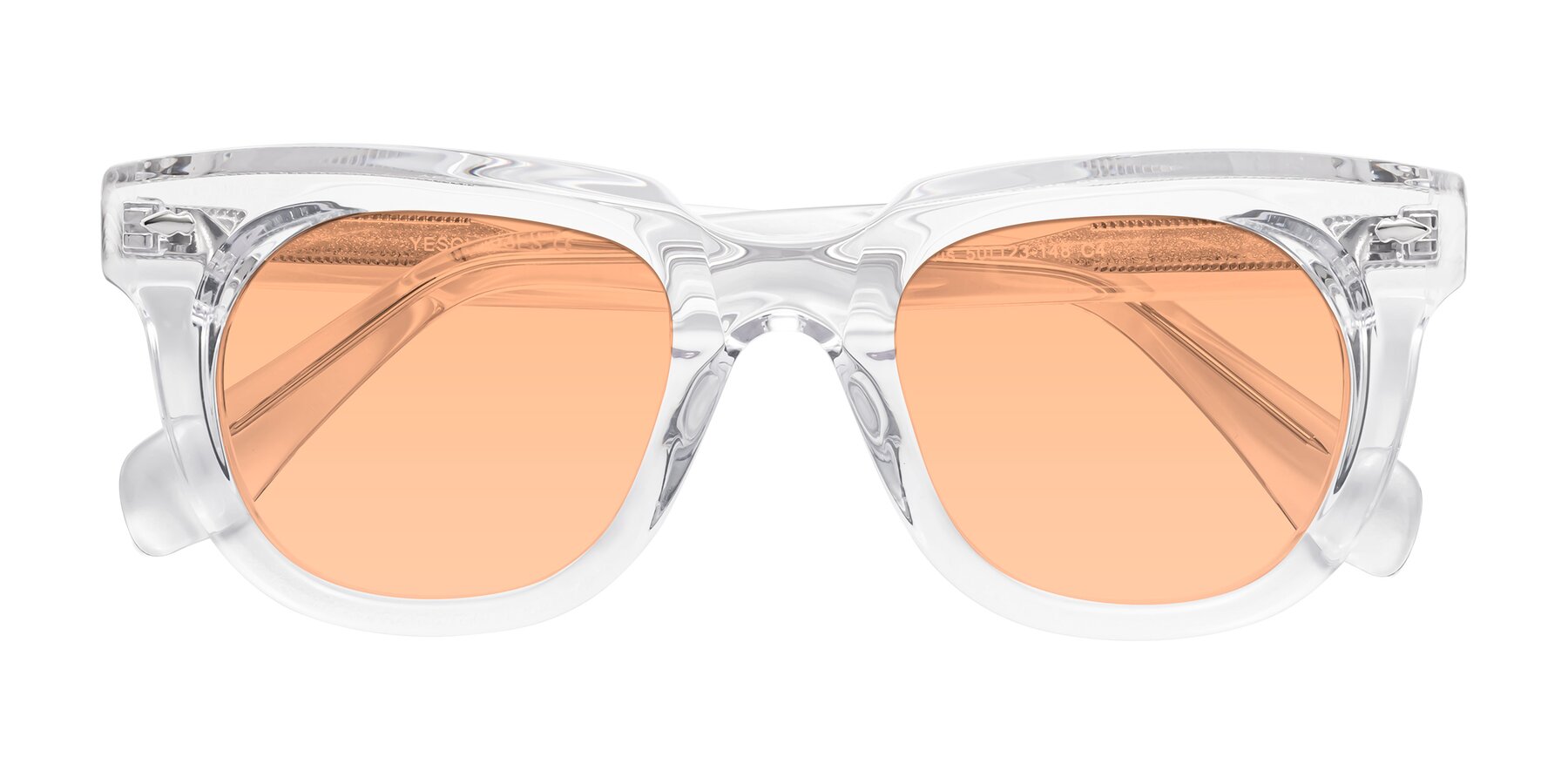 Folded Front of Davis in Clear with Light Orange Tinted Lenses