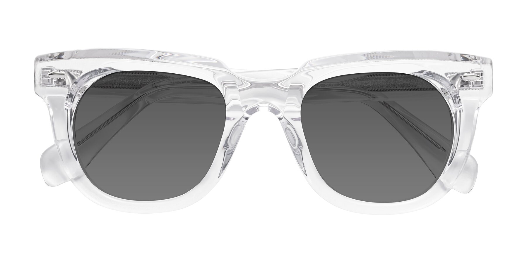 Folded Front of Davis in Clear with Medium Gray Tinted Lenses