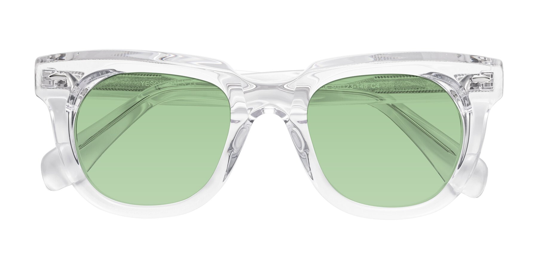 Folded Front of Davis in Clear with Medium Green Tinted Lenses