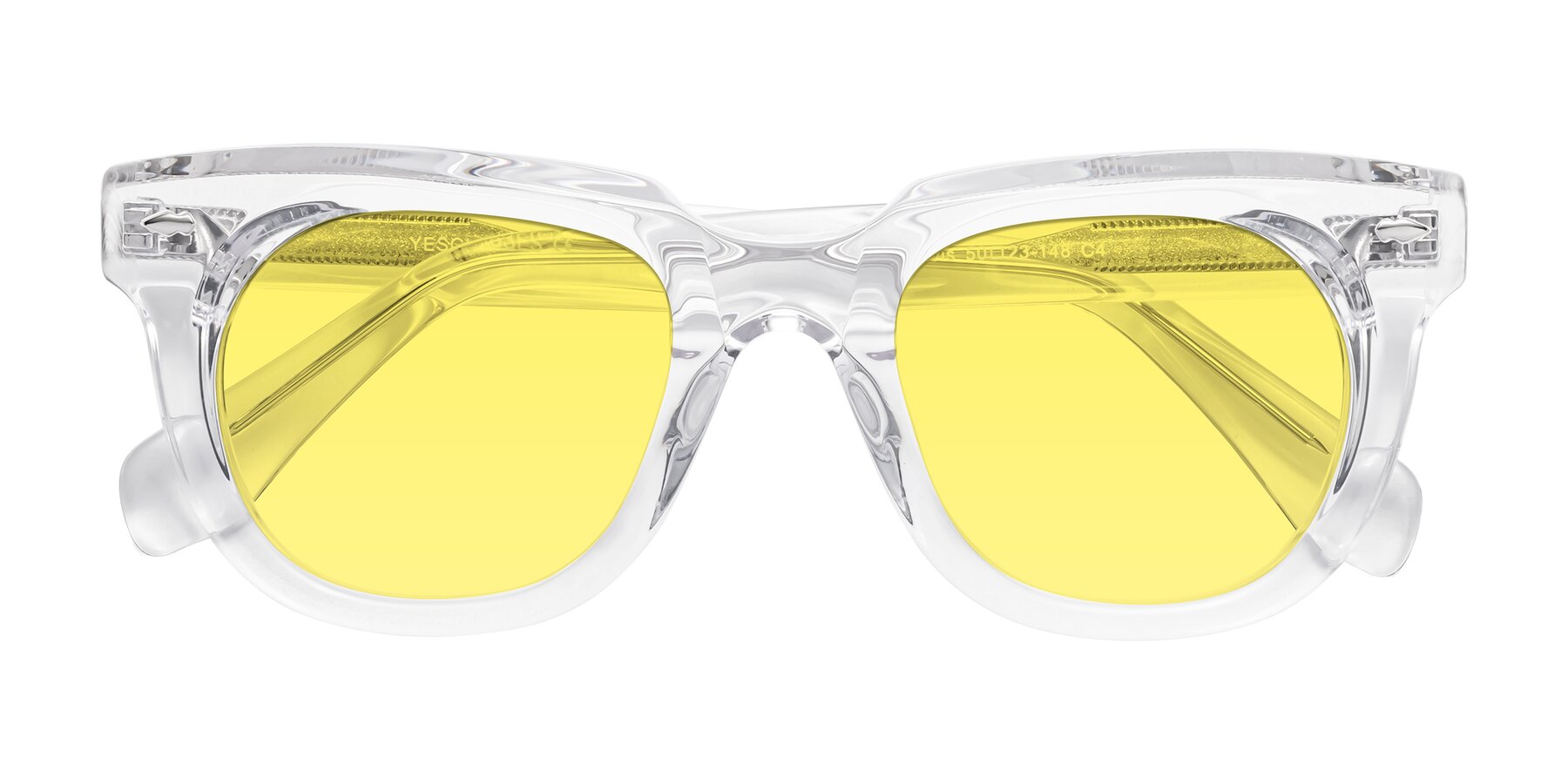 Folded Front of Davis in Clear with Medium Yellow Tinted Lenses