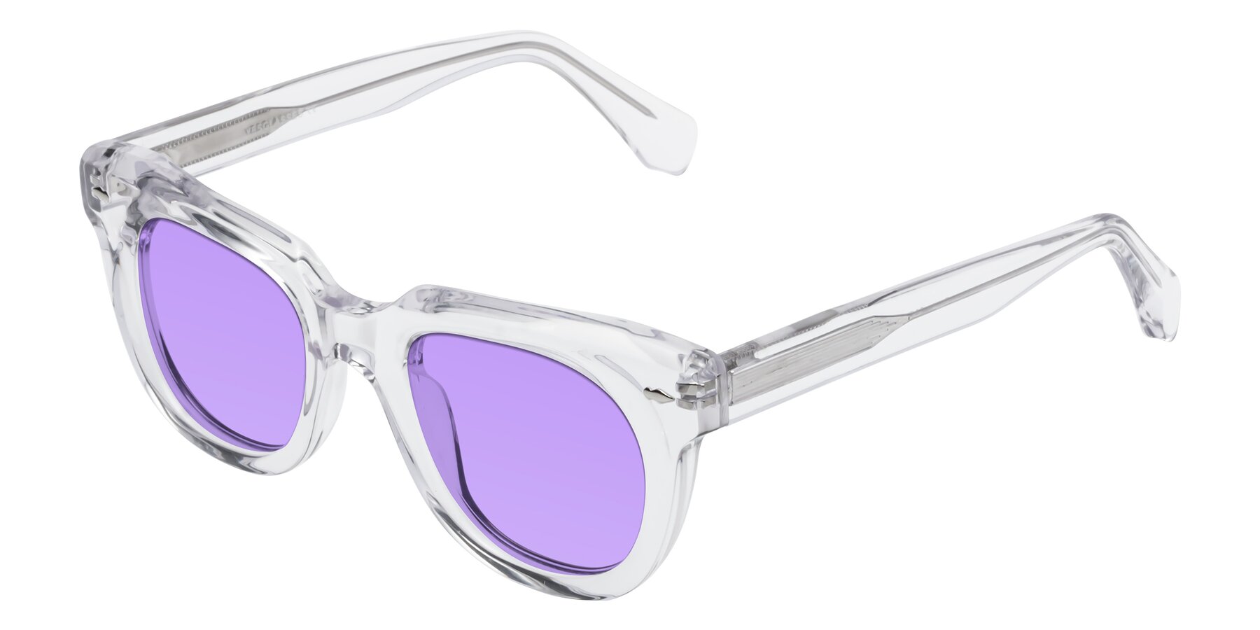 Angle of Davis in Clear with Medium Purple Tinted Lenses