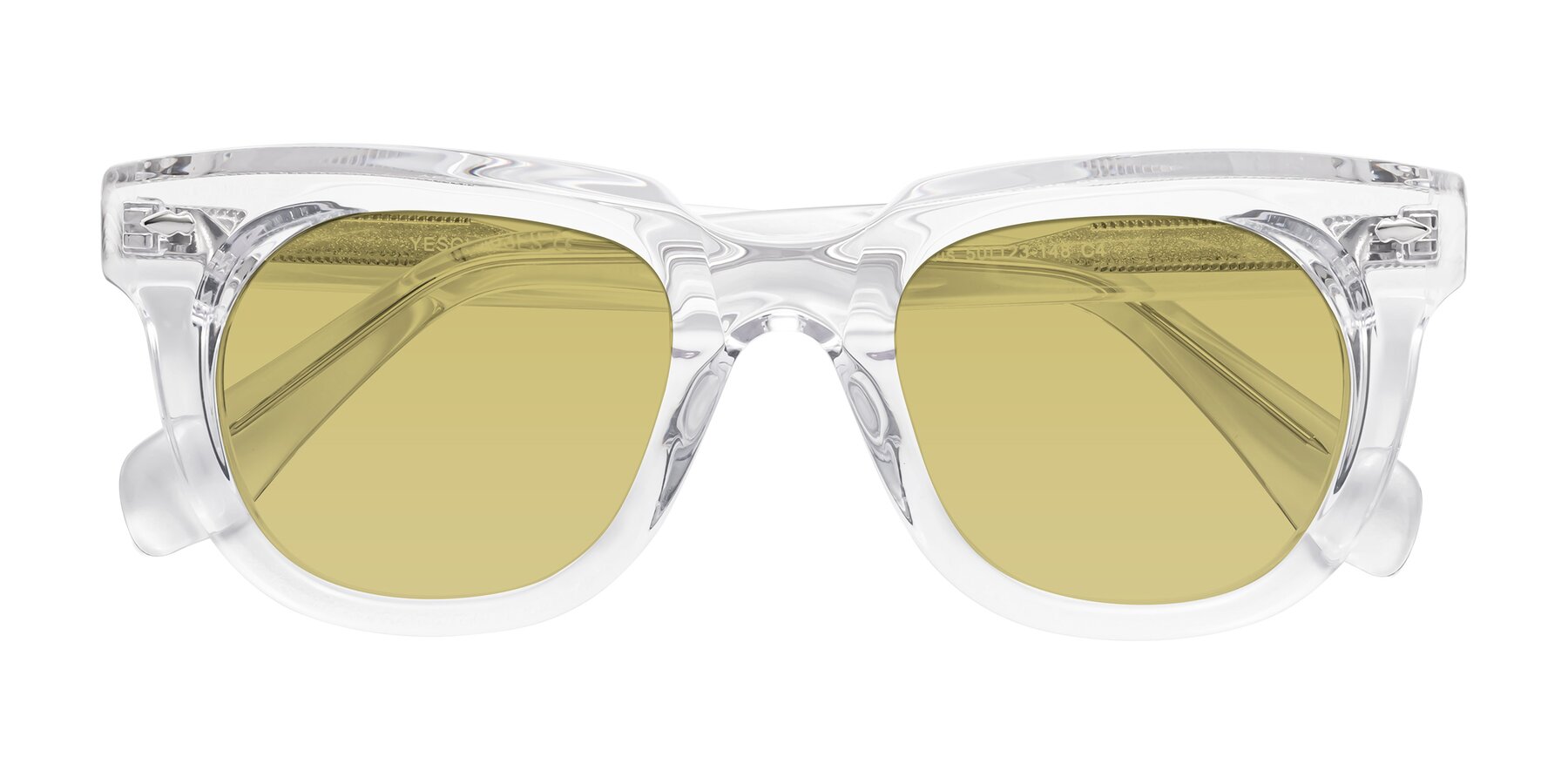 Folded Front of Davis in Clear with Medium Champagne Tinted Lenses