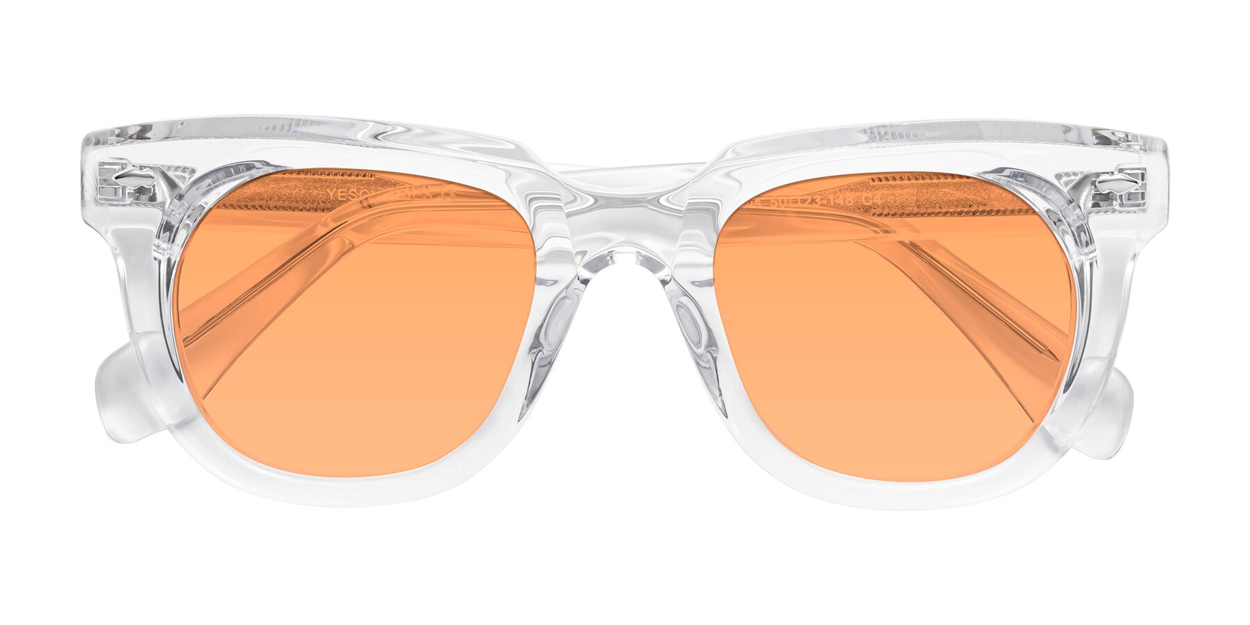 Folded Front of Davis in Clear with Medium Orange Tinted Lenses