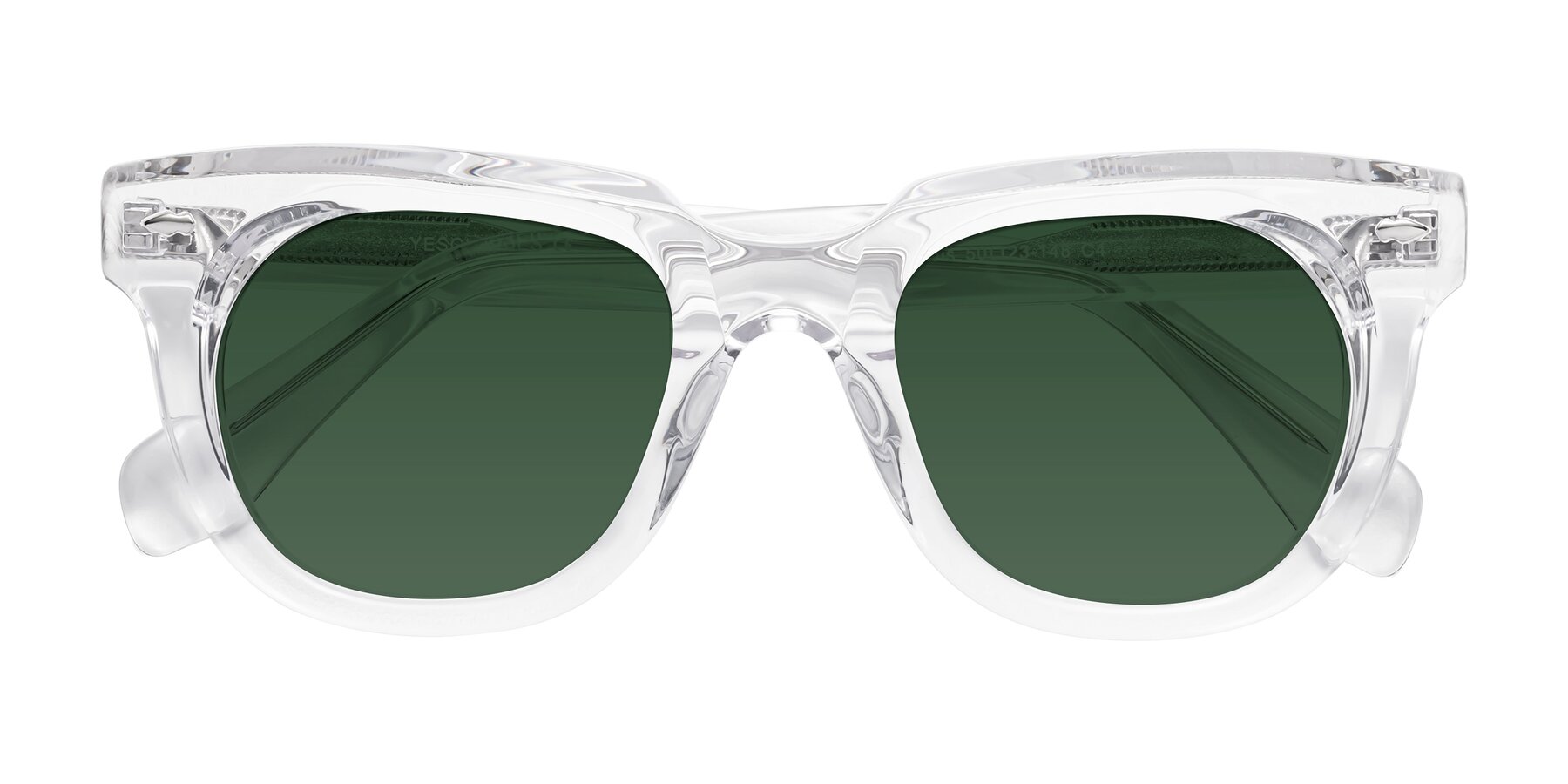 Folded Front of Davis in Clear with Green Tinted Lenses