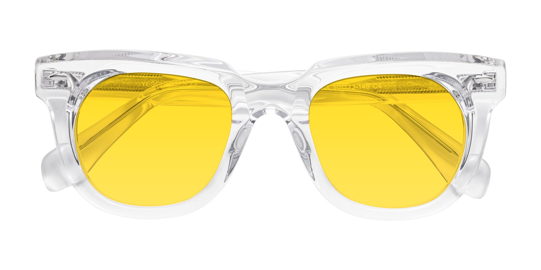 Folded Front of Davis in Clear with Yellow Tinted Lenses