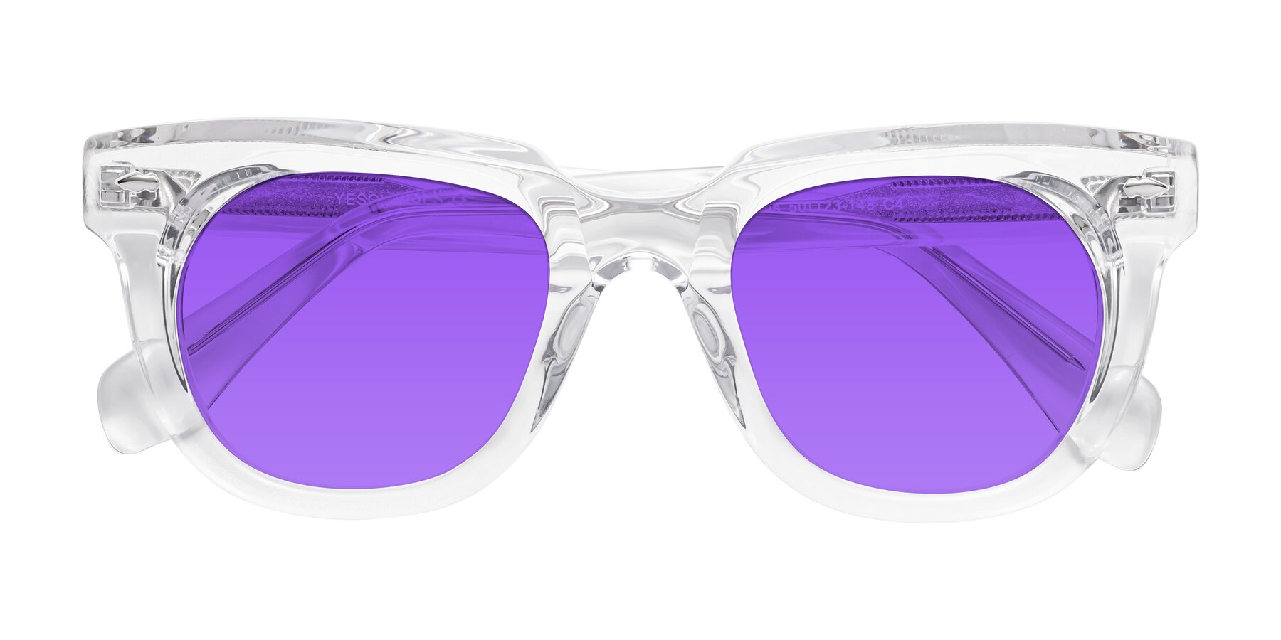 Folded Front of Davis in Clear with Purple Tinted Lenses