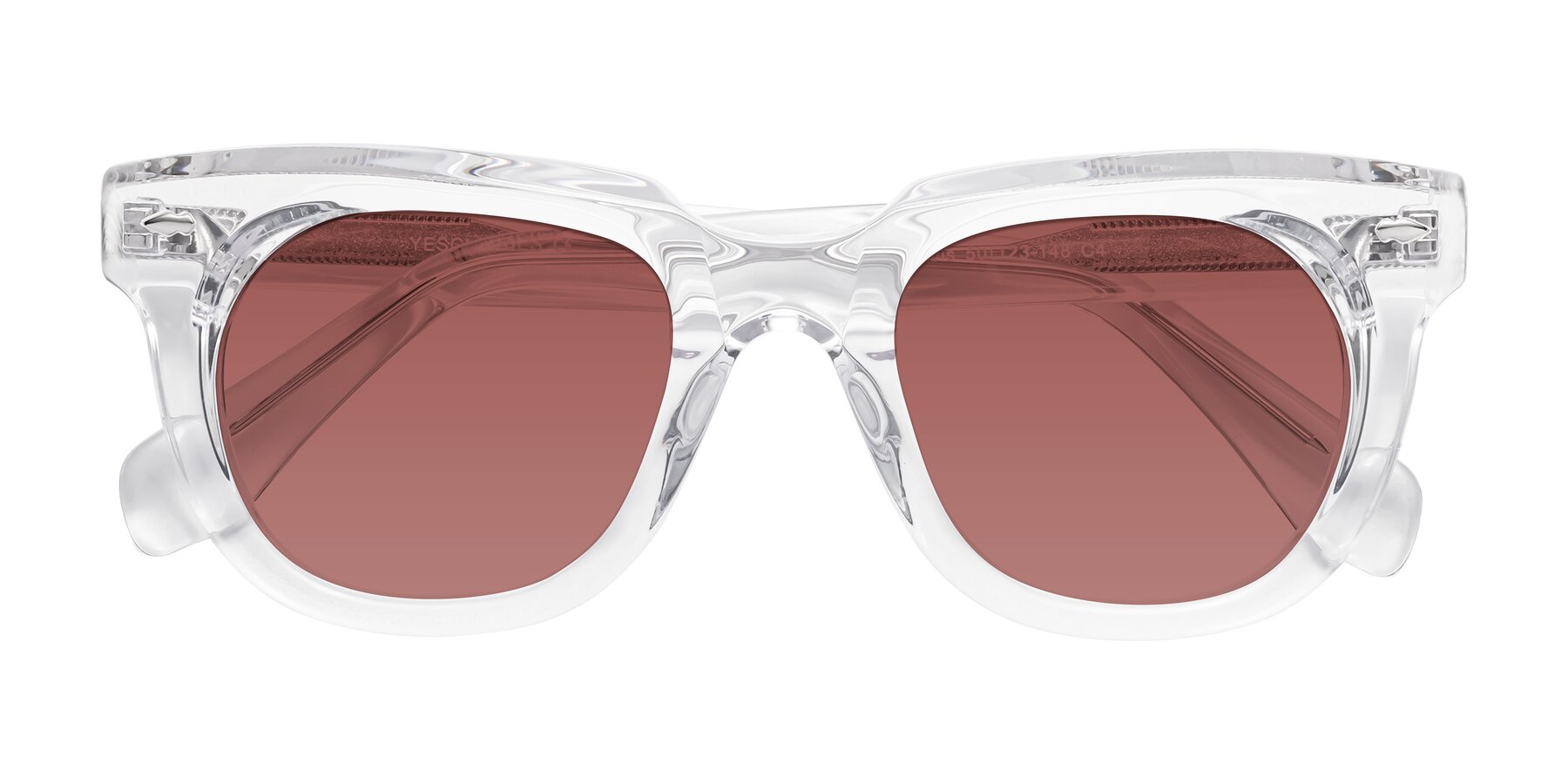 Folded Front of Davis in Clear with Garnet Tinted Lenses