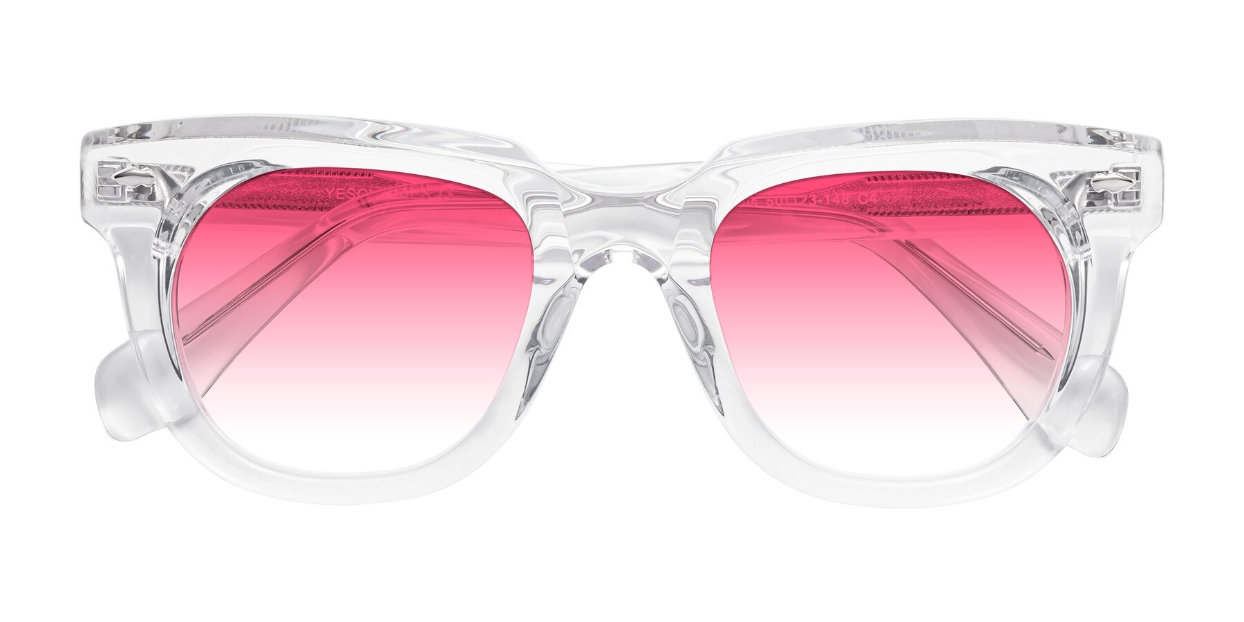 Folded Front of Davis in Clear with Pink Gradient Lenses