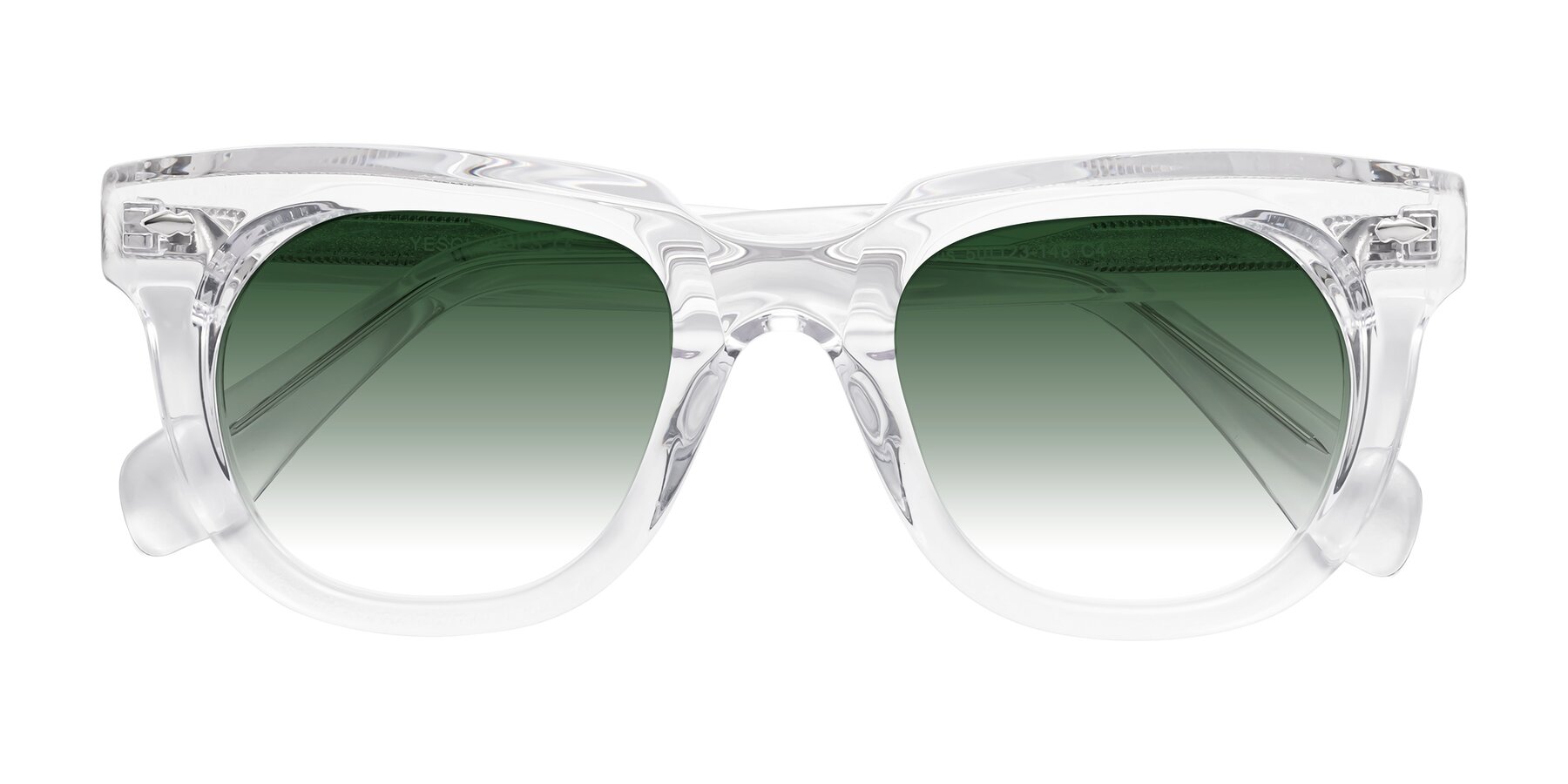 Folded Front of Davis in Clear with Green Gradient Lenses