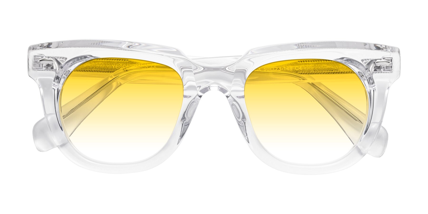 Folded Front of Davis in Clear with Yellow Gradient Lenses